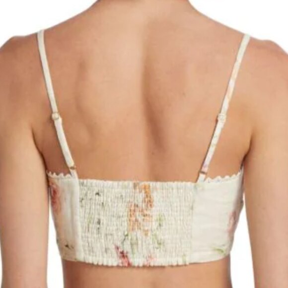 LoveShackFancy Emmalou Linen Floral Crop Top - Picture 10 of 10